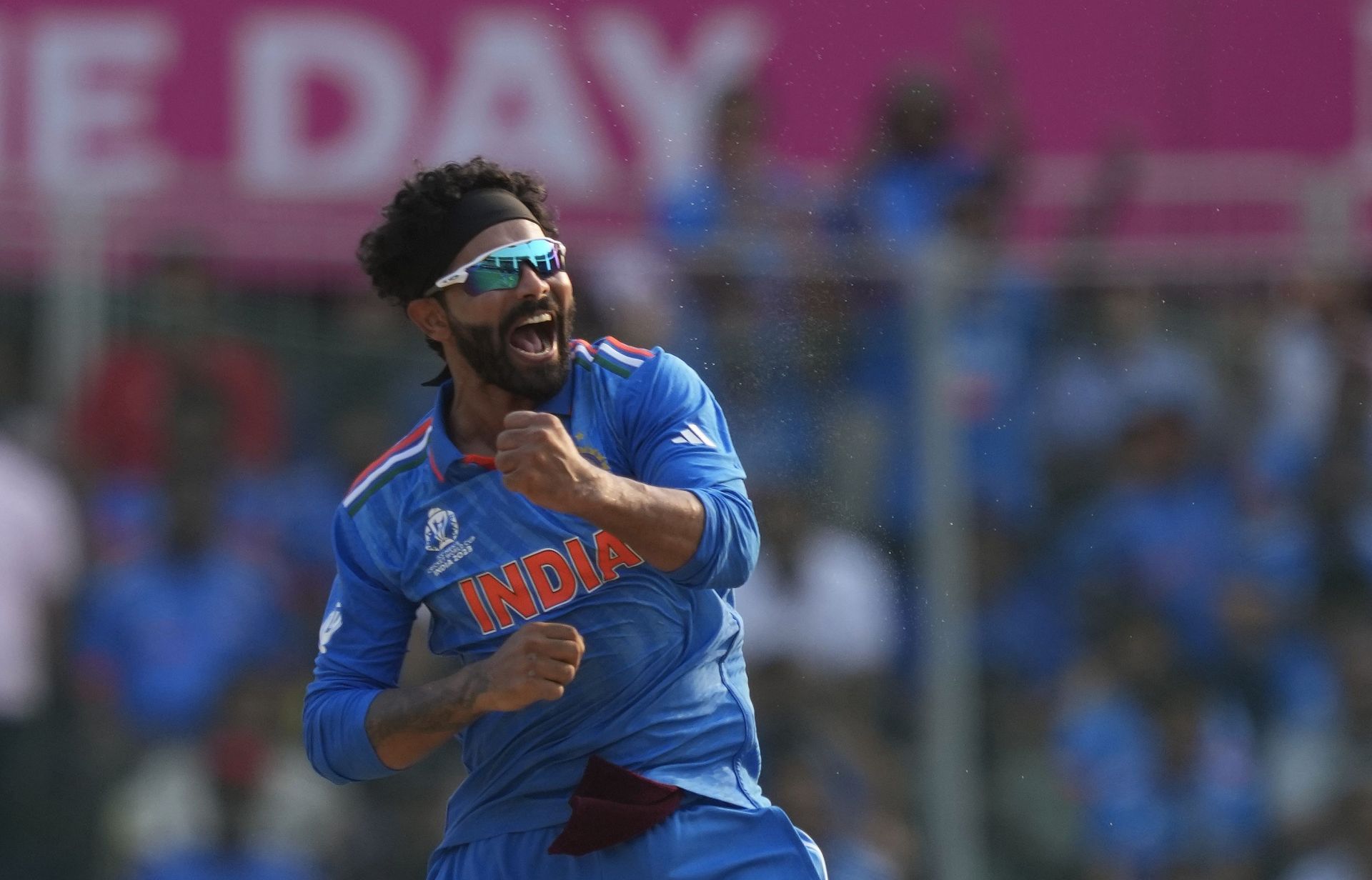 Ravindra Jadeja celebrates a wicket against Australia. (Pic: AP)