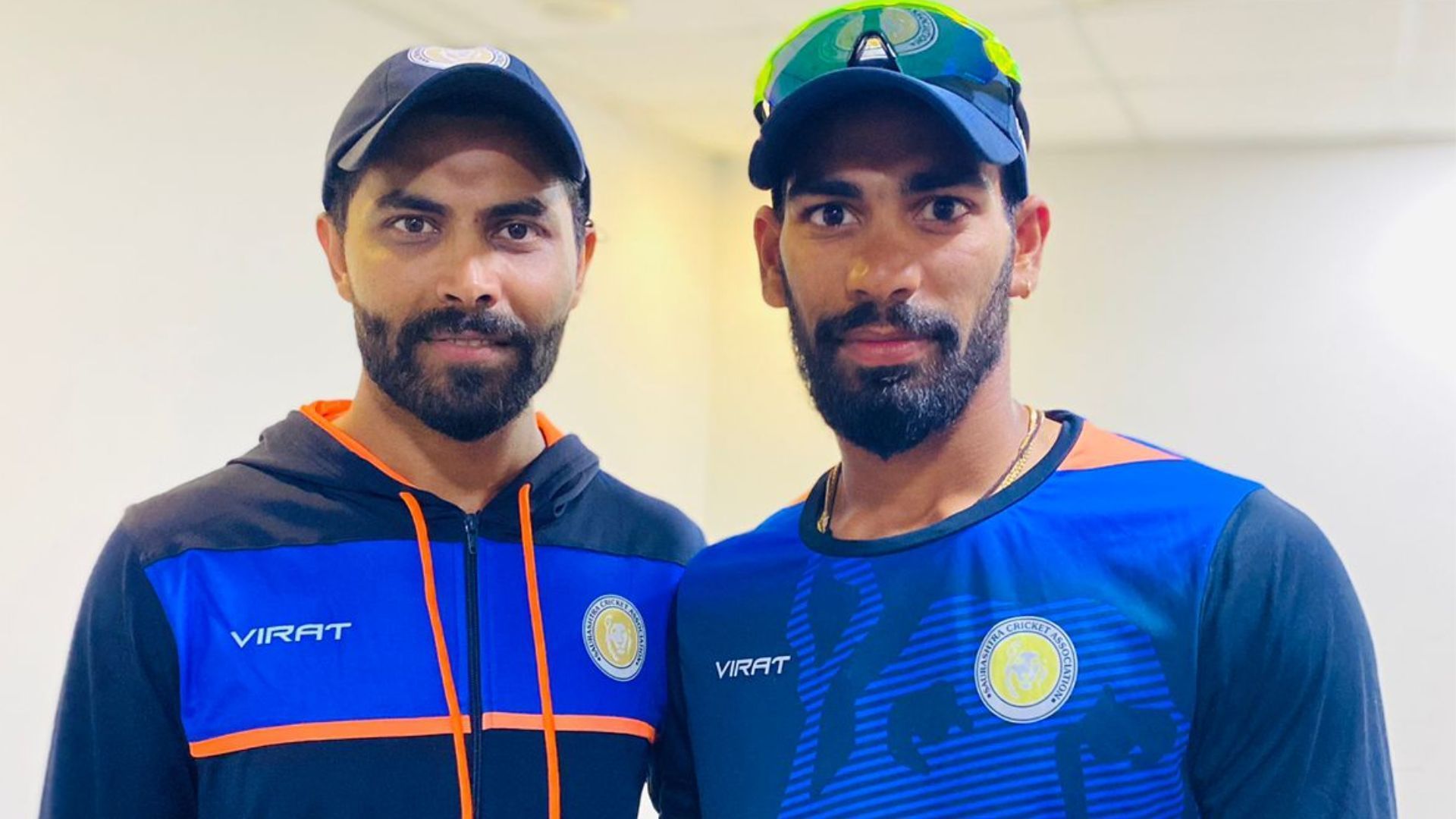 Ravindra Jadeja (L) &amp; Parth Bhut