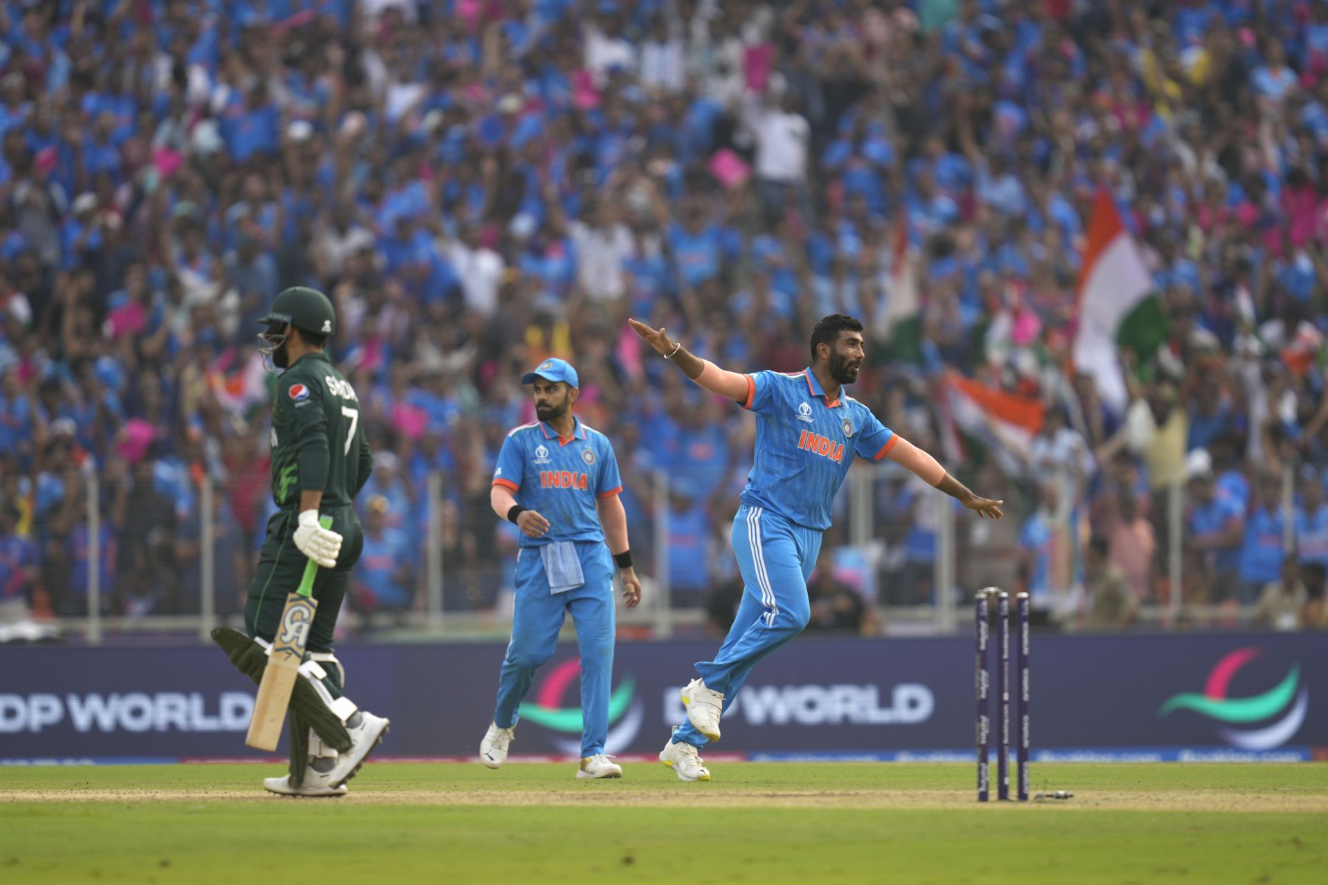 The India-Pakistan game was played in front of a vociferously supporting home crowd. [P/C: AP]