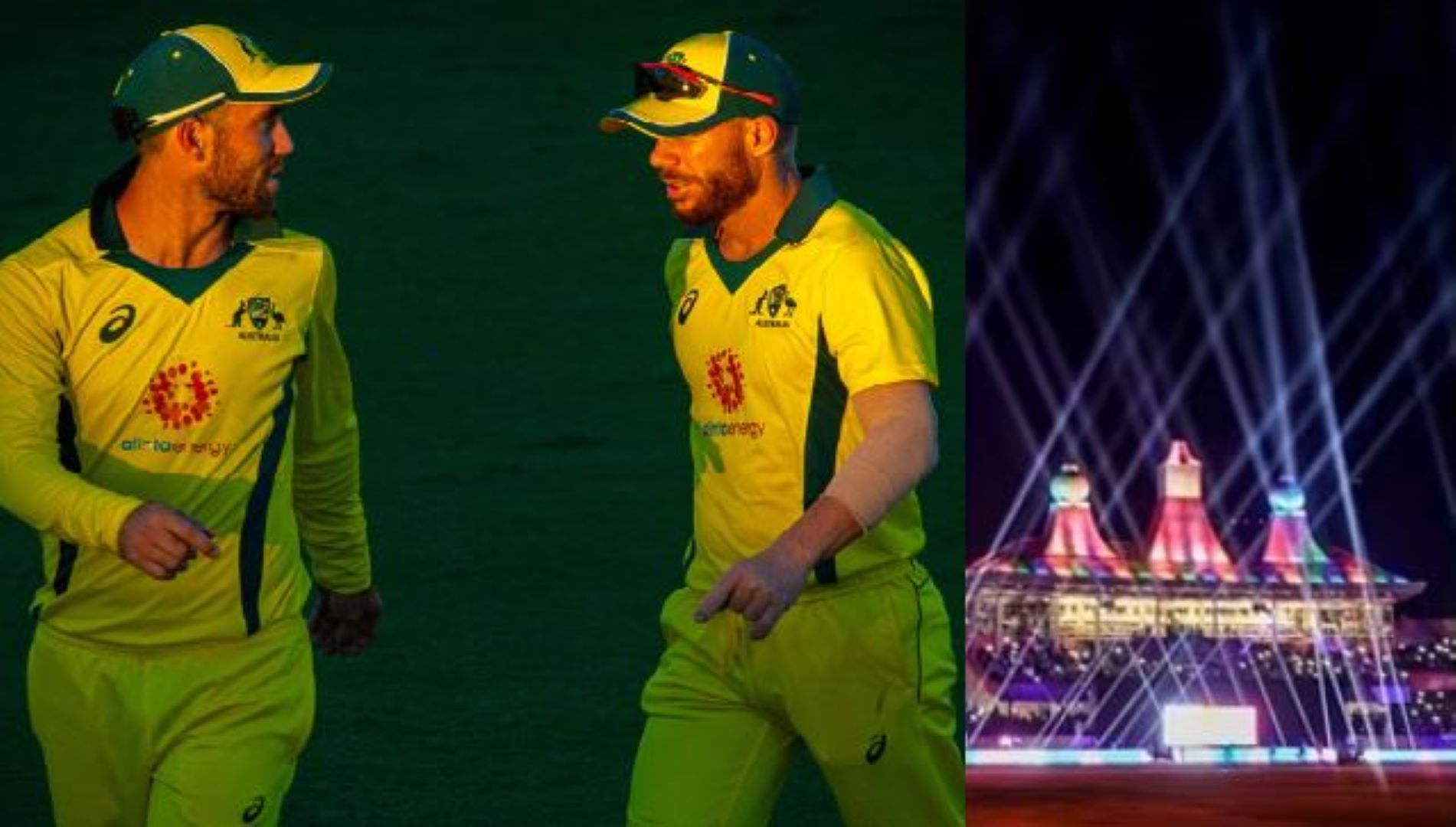 Maxwell and Warner in disagreement over the light show in Delhi