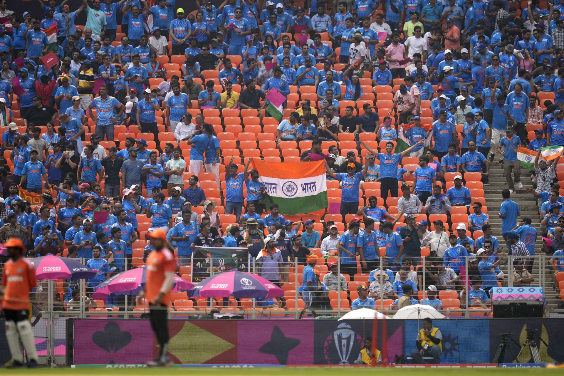 A view of fans at the Narendra Modi Stadium in Ahmedabad. (Pic: AP)