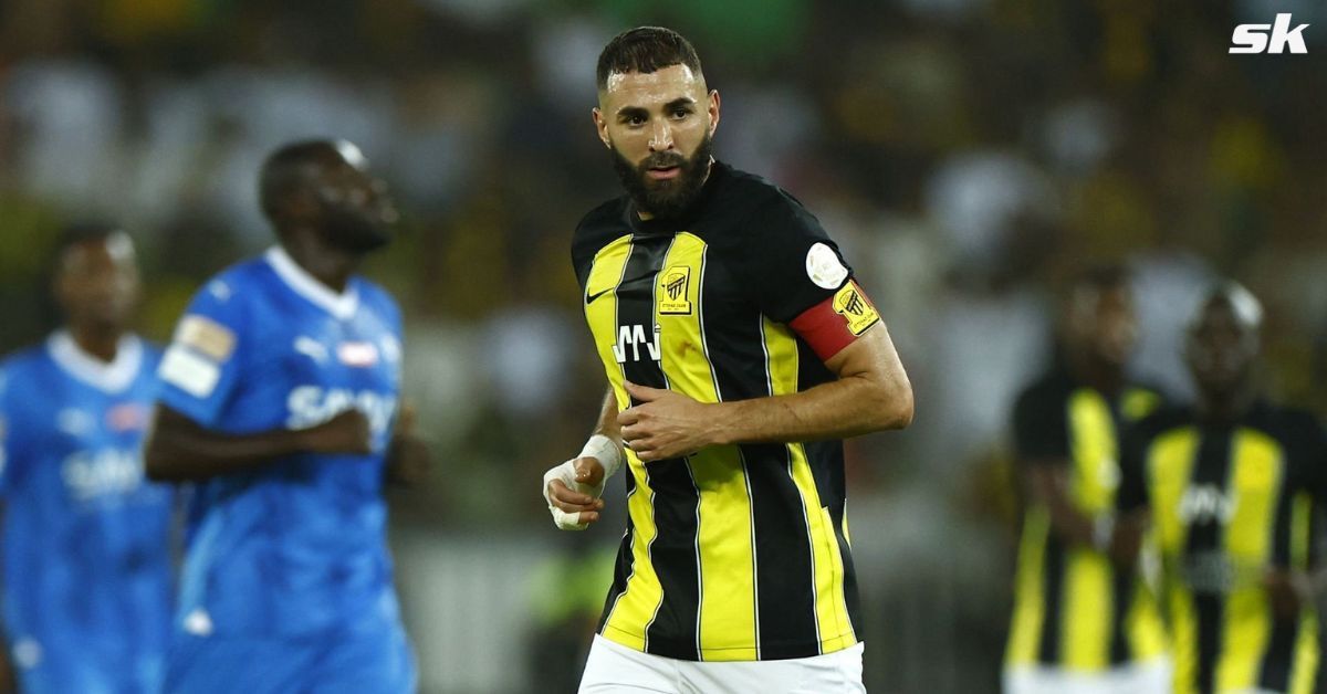 Karim Benzema of Al-Ittihad looks on