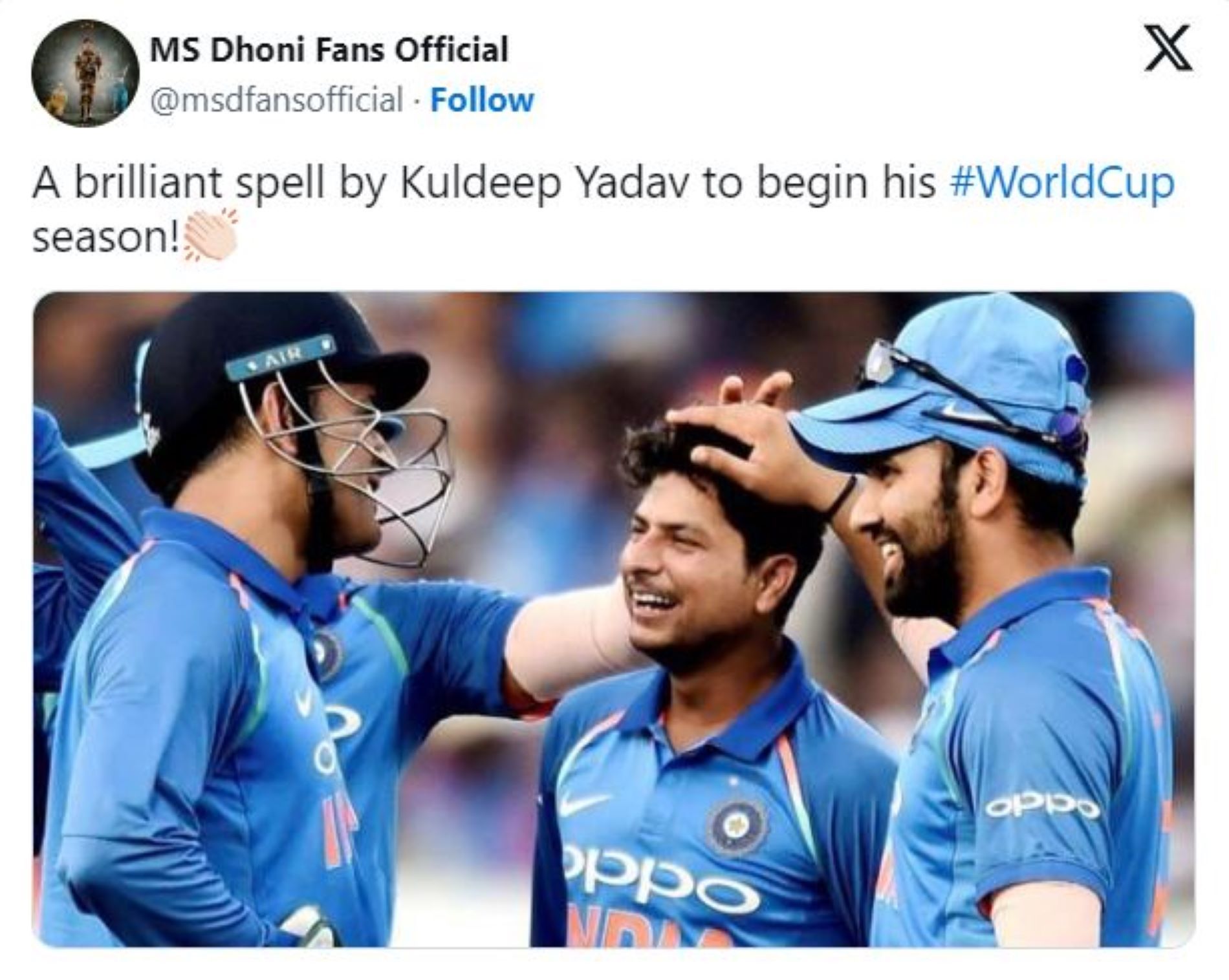 Twitter reaction on Kuldeep Yadav (Credit: MS Dhoni Fans Official)