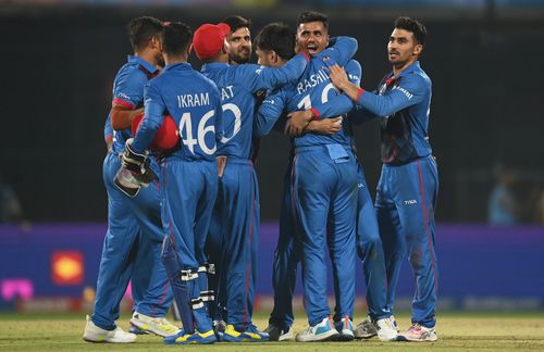 Afghanistan players celebrating during the ICC Men's Cricket World Cup 2023 [Getty Images]