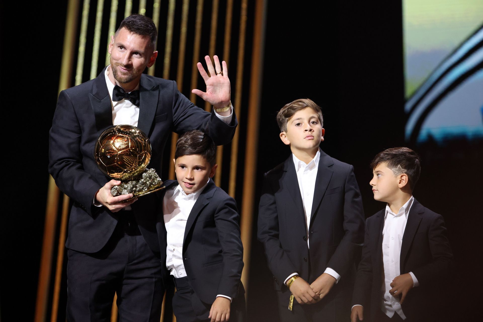 Lionel Messi at Ballon d&#039;Or ceremony (via Getty Images)