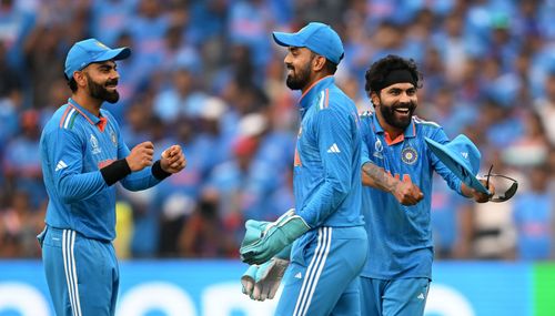 Ravindra Jadeja celebrates a wicket. (Credits: Twitter)