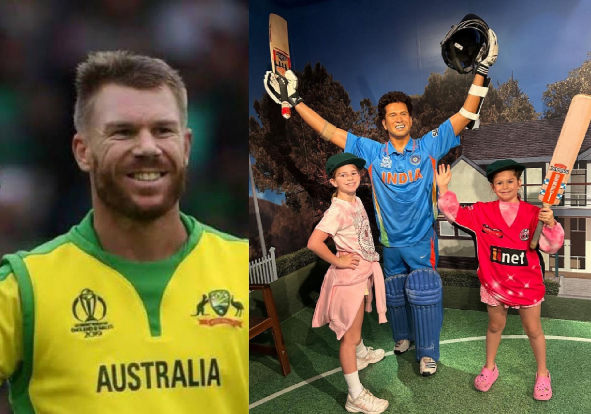 David Warner and his daughters. 