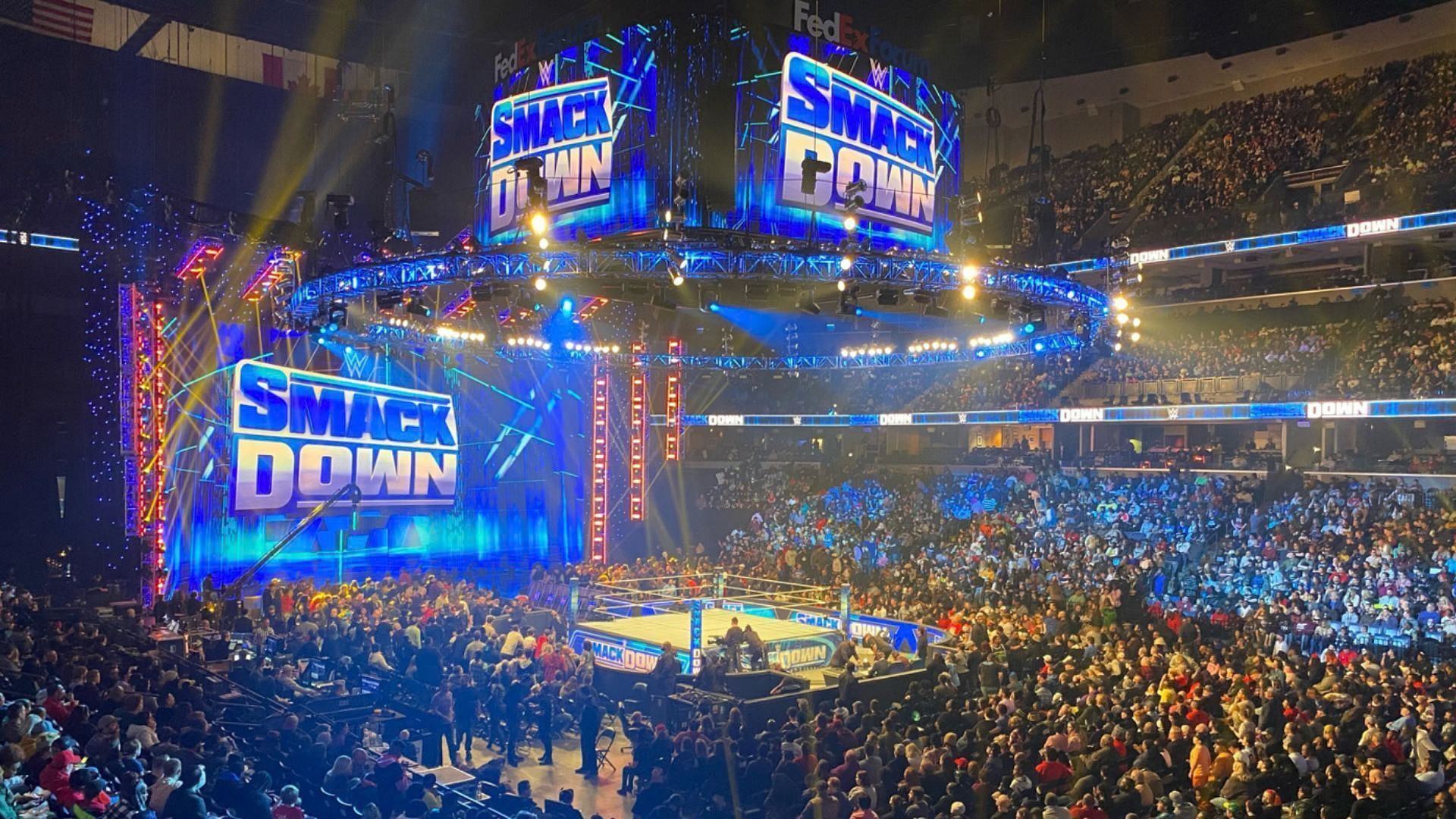 WWE SmackDown arena. Image Credits: X