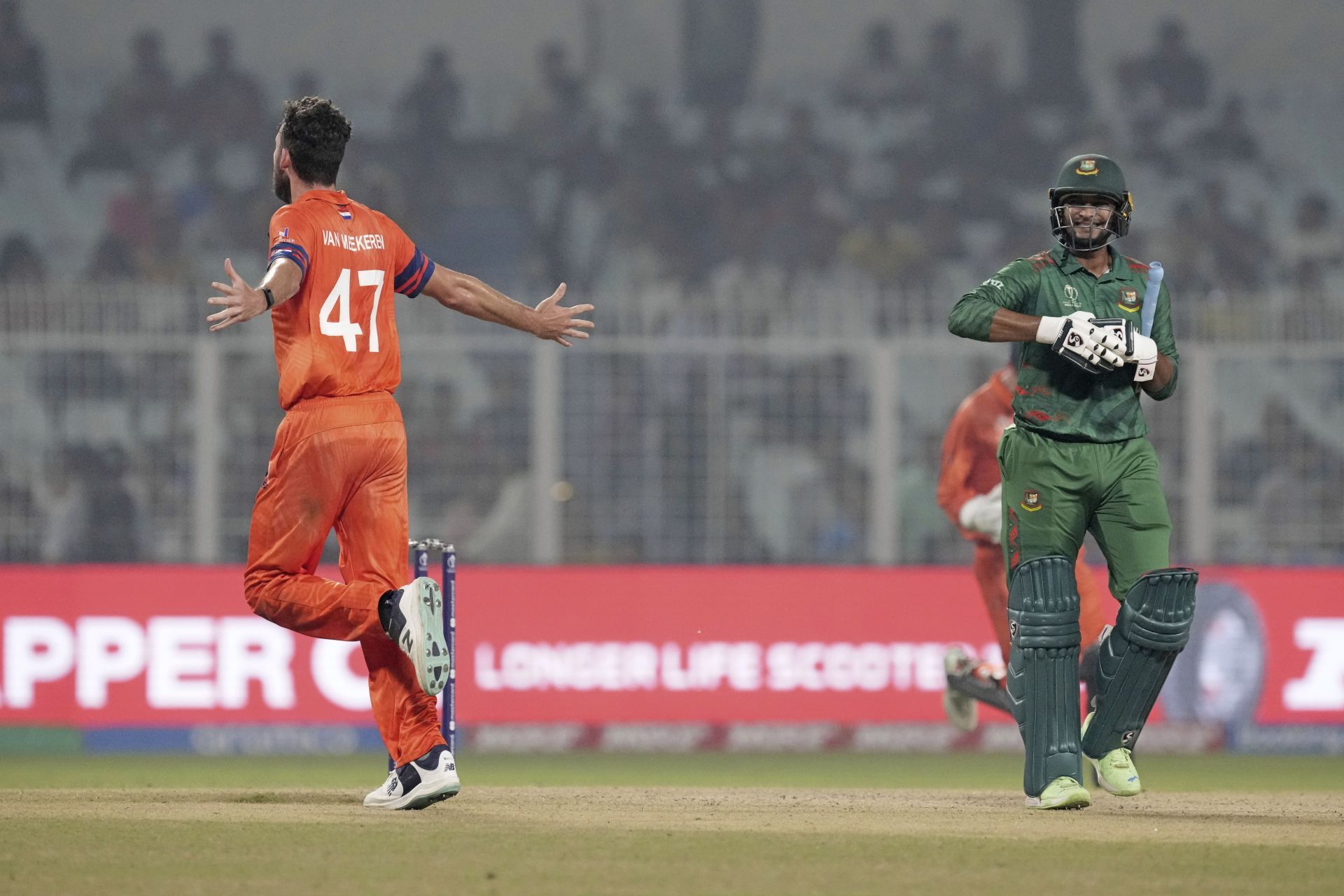Shakib Al Hasan averages 12.20 with the bat in the ongoing World Cup. [P/C: AP]