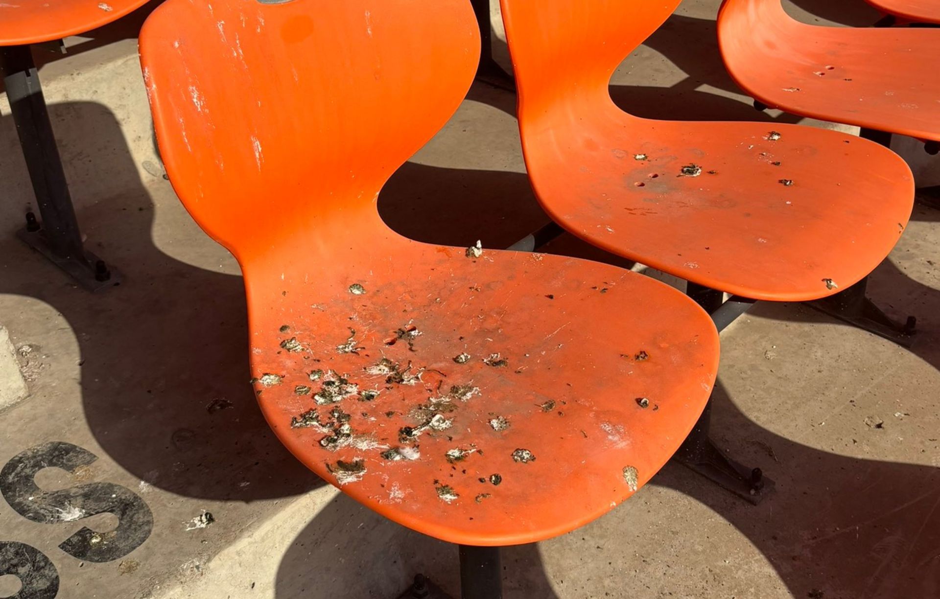 The condition of seats at the Narendra Modi Stadium.