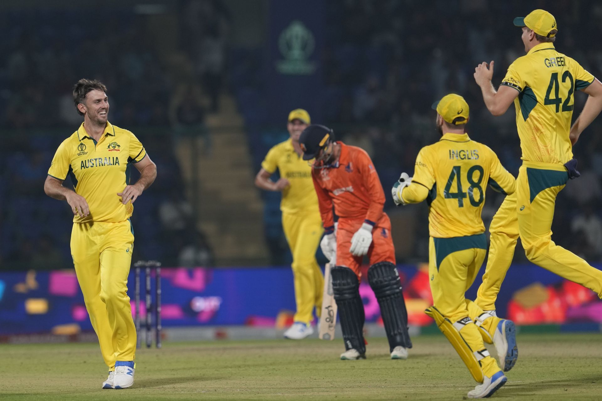 The Australian bowlers ran through the Netherlands batting lineup. [P/C: AP]