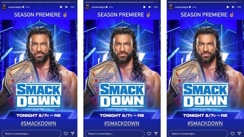 Reigns sends a message on Instagram ahead of SmackDown.