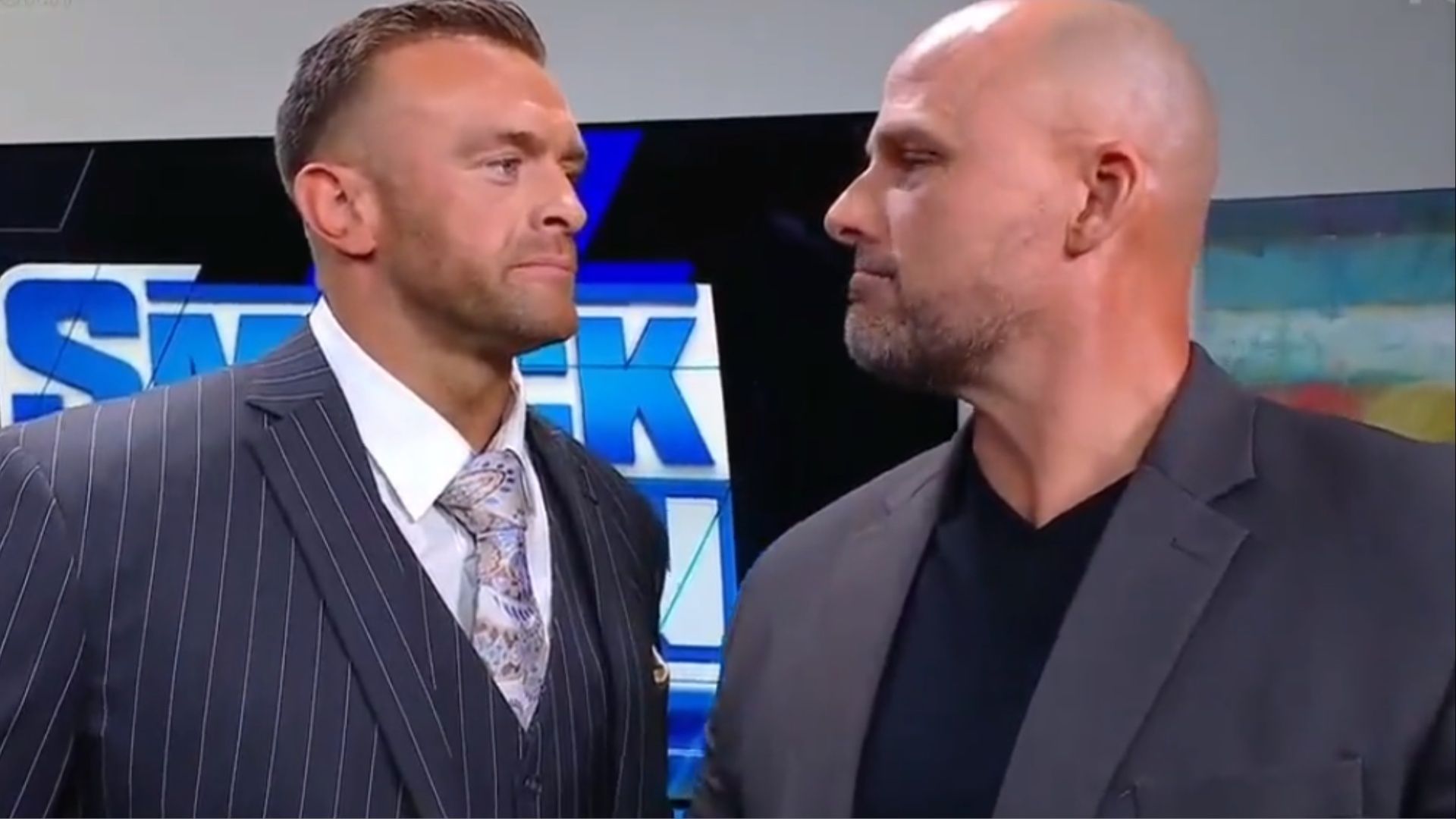 Nick Aldis and Adam Pearce on SmackDown.