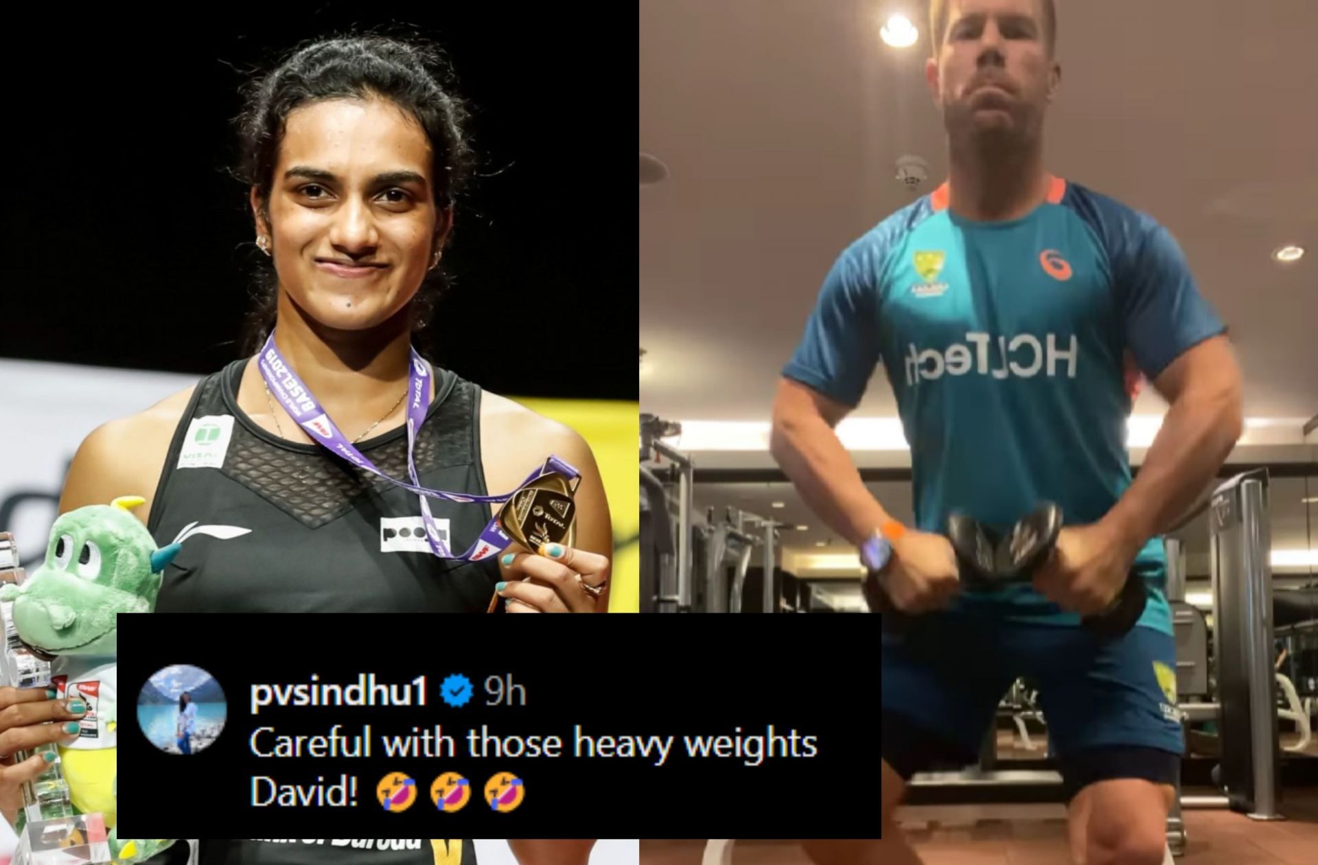 PV Sindhu reacts to David Warner