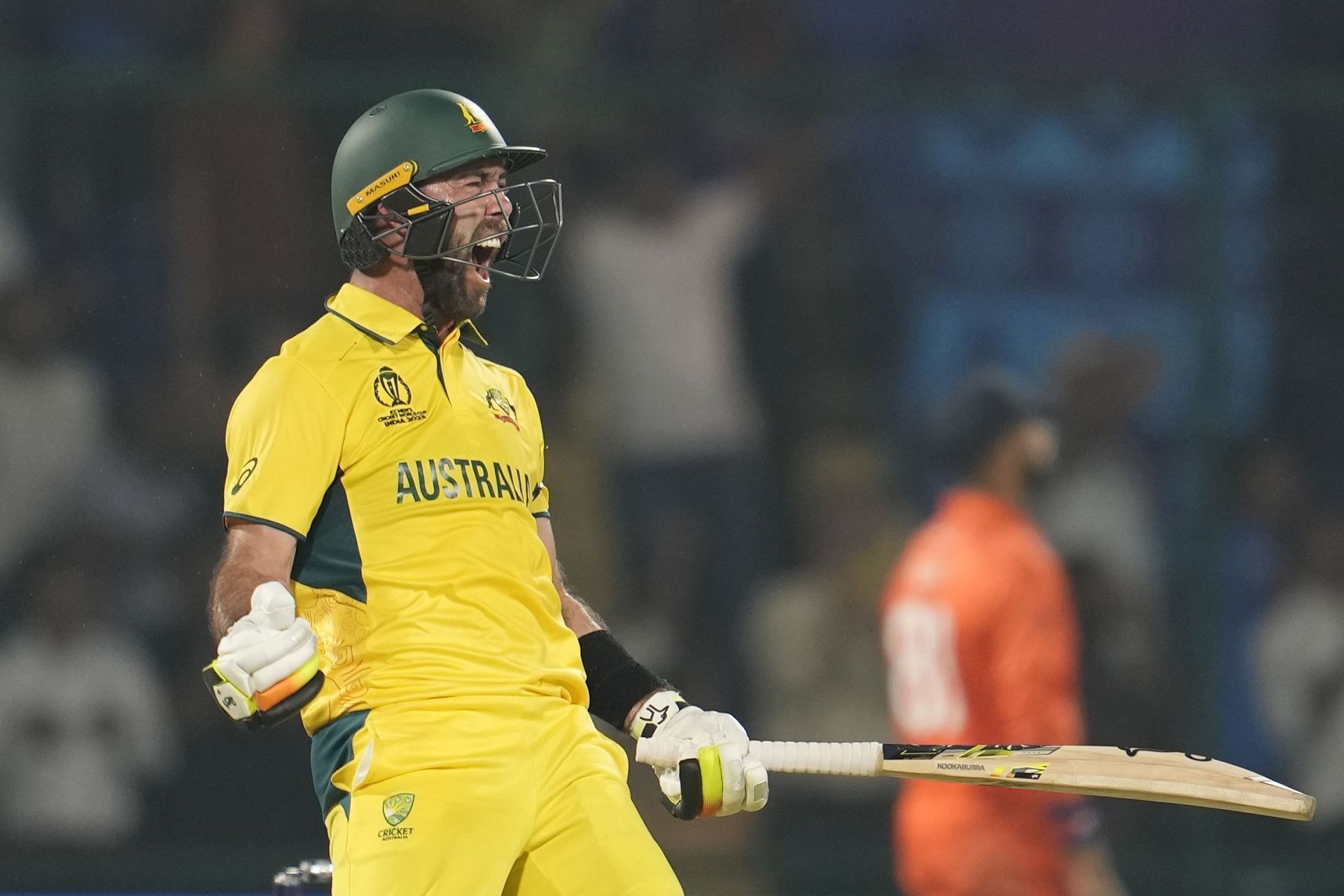 Glenn Maxwell&#039;s 40-ball century is the fastest in ODI World Cup history. [P/C: AP]