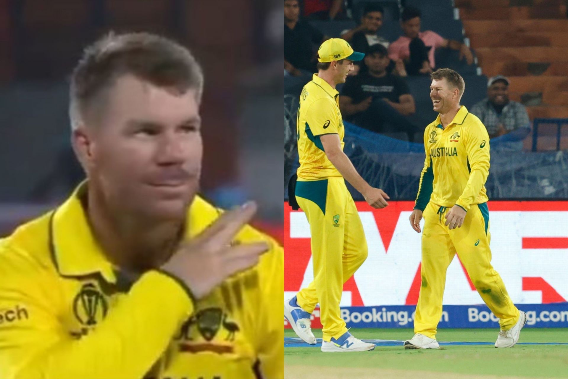 David Warner during warm-up match vs Pakistan in Hyderabad