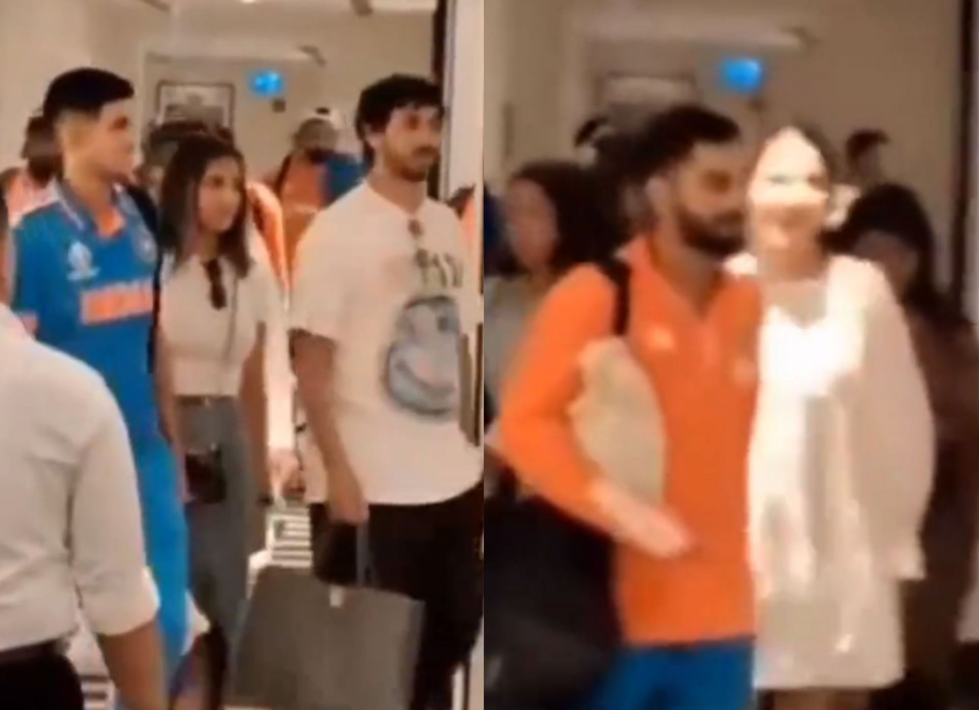 Shubman Gill and Virat Kohli at the team hotel with their families. 