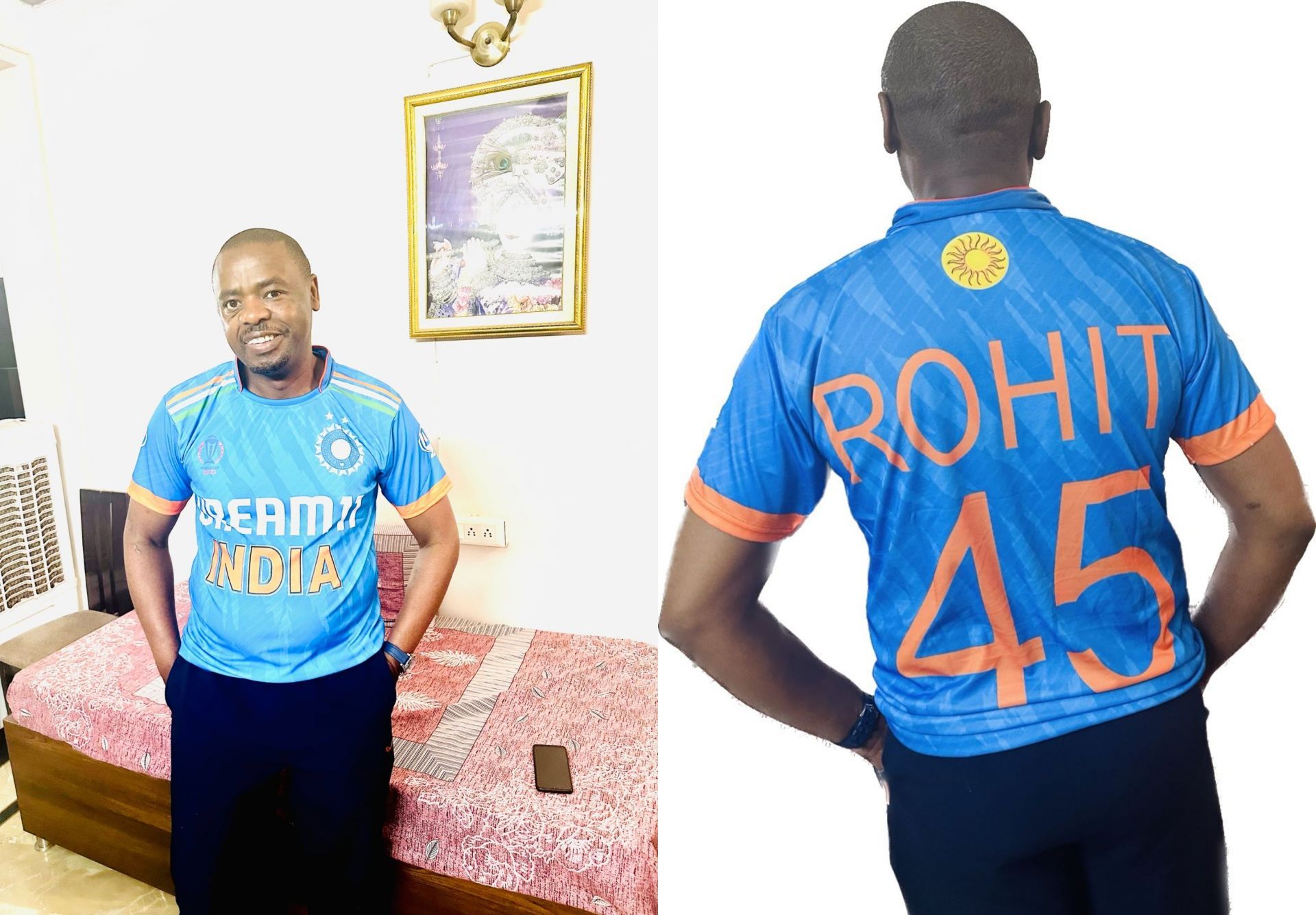 Mpho Rabada sporting Rohit Sharma