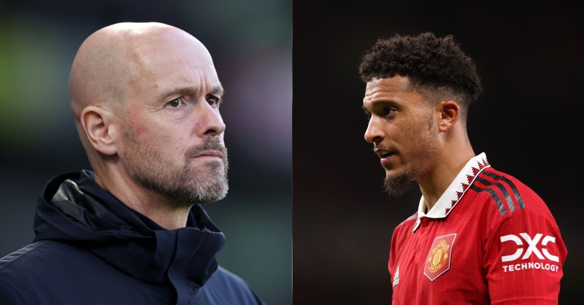 Erik ten Hag and Jadon Sancho (via Getty Images)