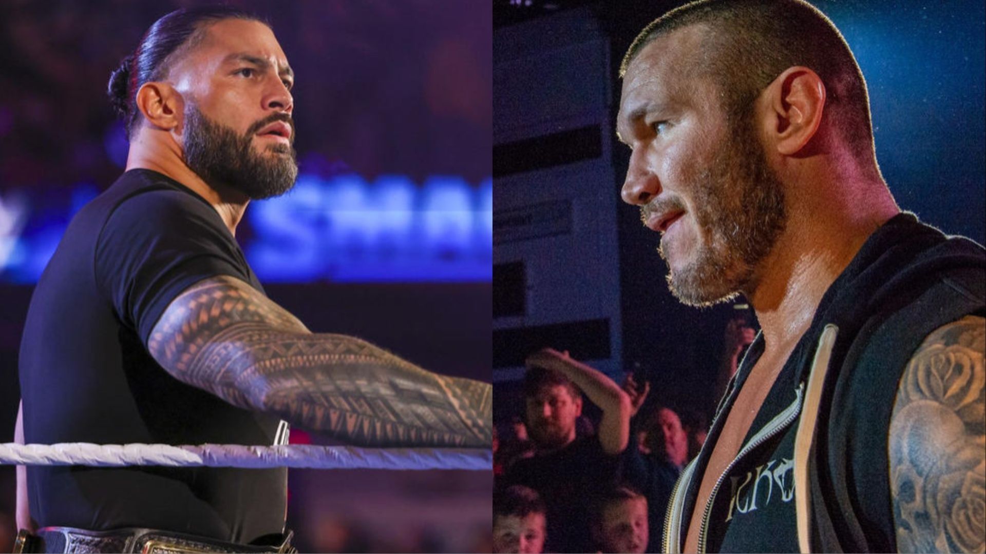 Roman Reigns (left); Randy Orton (right)