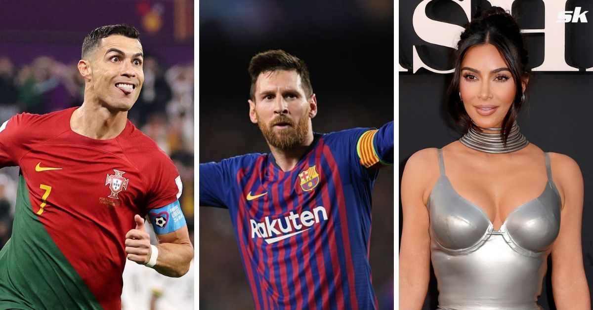 Cristiano Ronaldo, Lionel Messi and Kim Kardashian 