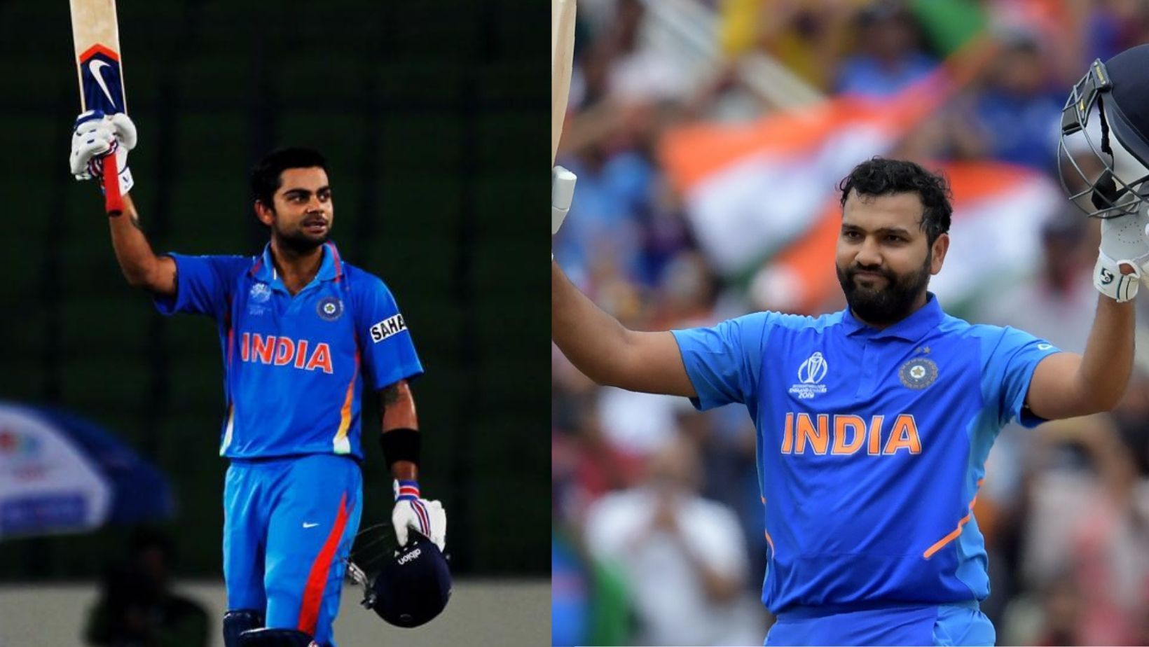 Virat Kohli (L) and Rohit Sharma.