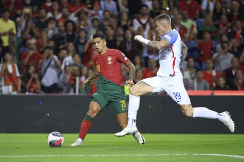 Joao Cancelo (left) has been a huge hit at Barca.