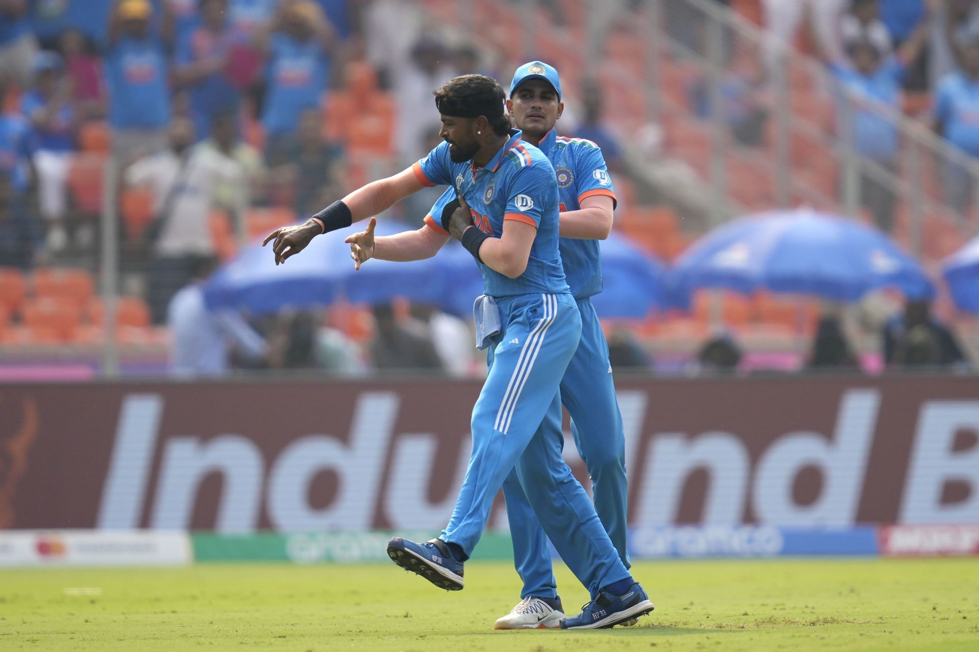 Hardik Pandya bagged two crucial wickets for India in their 2023 World Cup game against Pakistan.