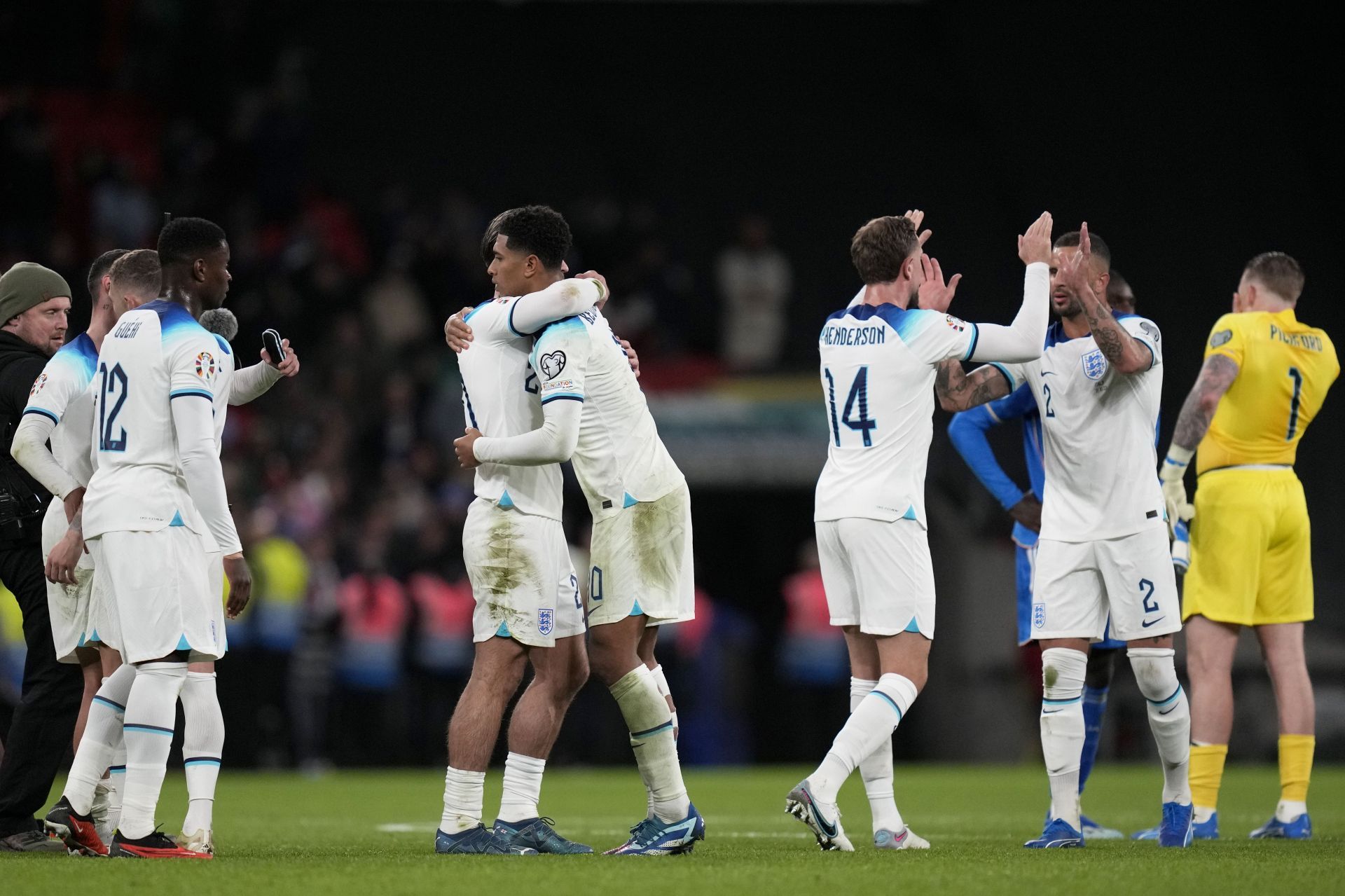 England celebrating