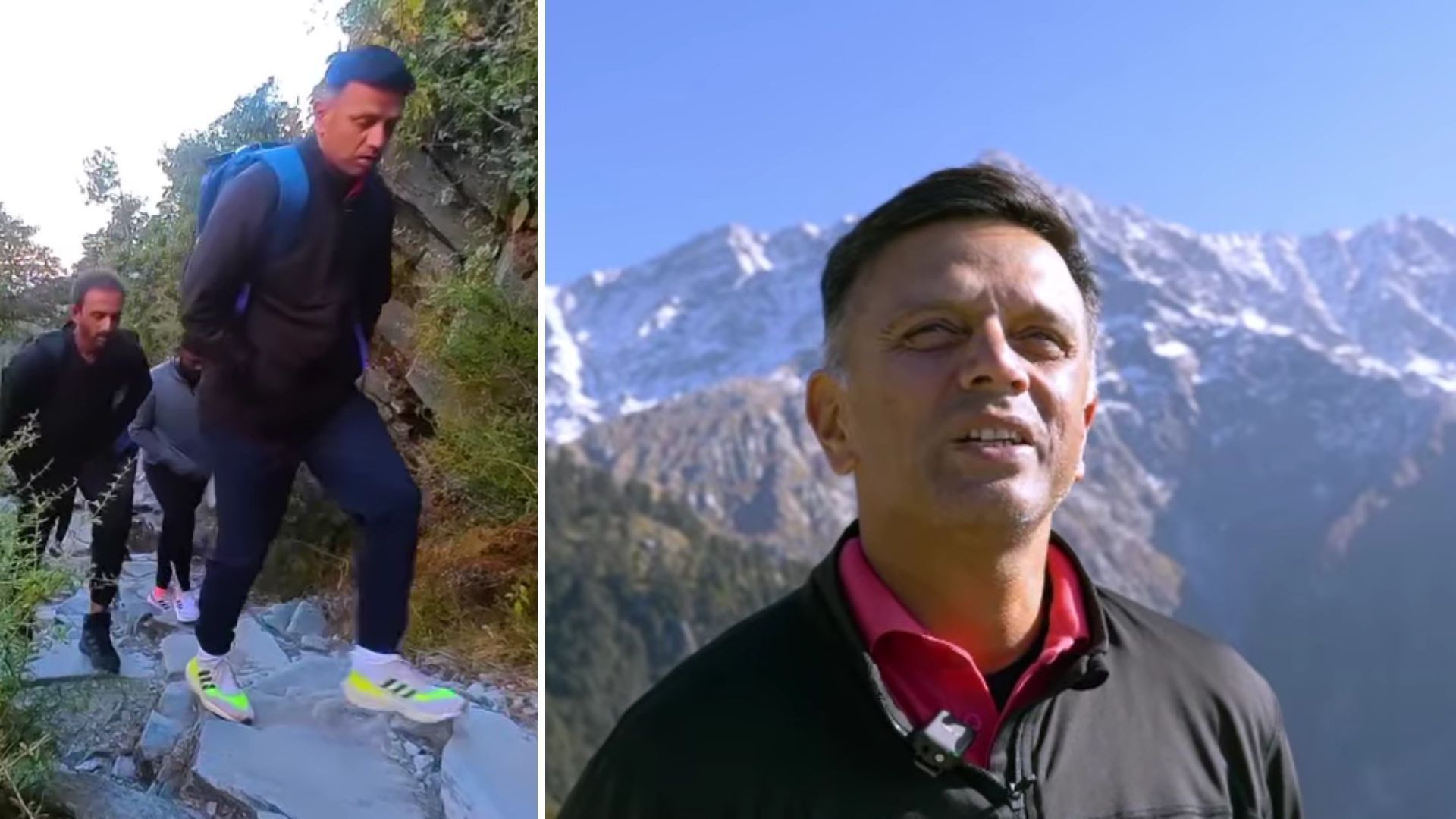 Snippets from the video posted by BCCI about the Indian support staff trekking