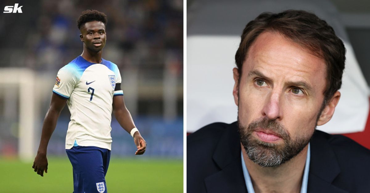 Bukayo Saka (left) and Gareth Southgate