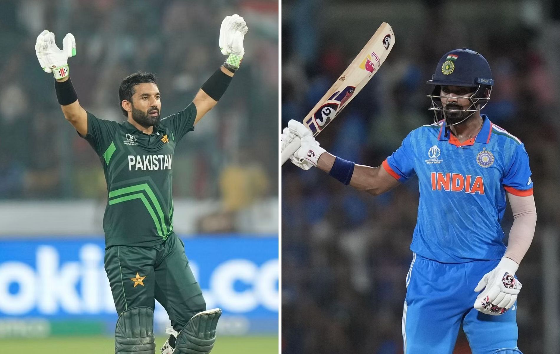 Mohammad Rizwan (L) and KL Rahul (R). (Pics: AP)