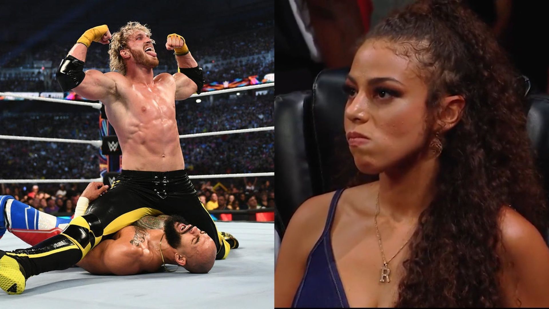 Samantha Irvin not pleased with Logan Paul during his feud with Ricochet.
