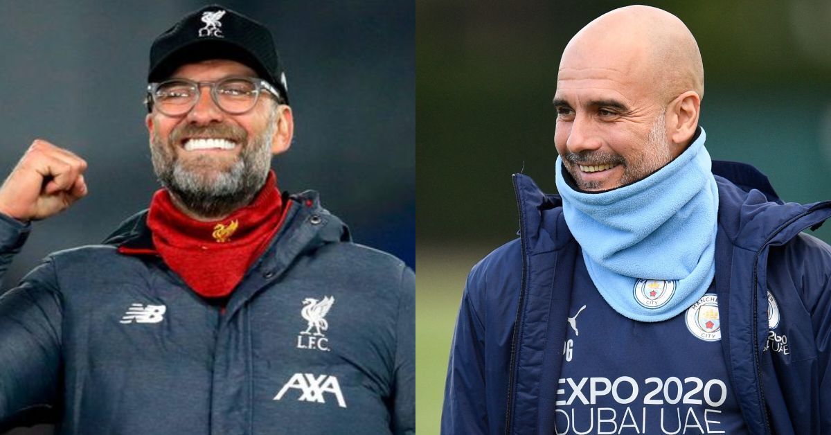 Jurgen Klopp and Pep Guardiola (via Getty Images)