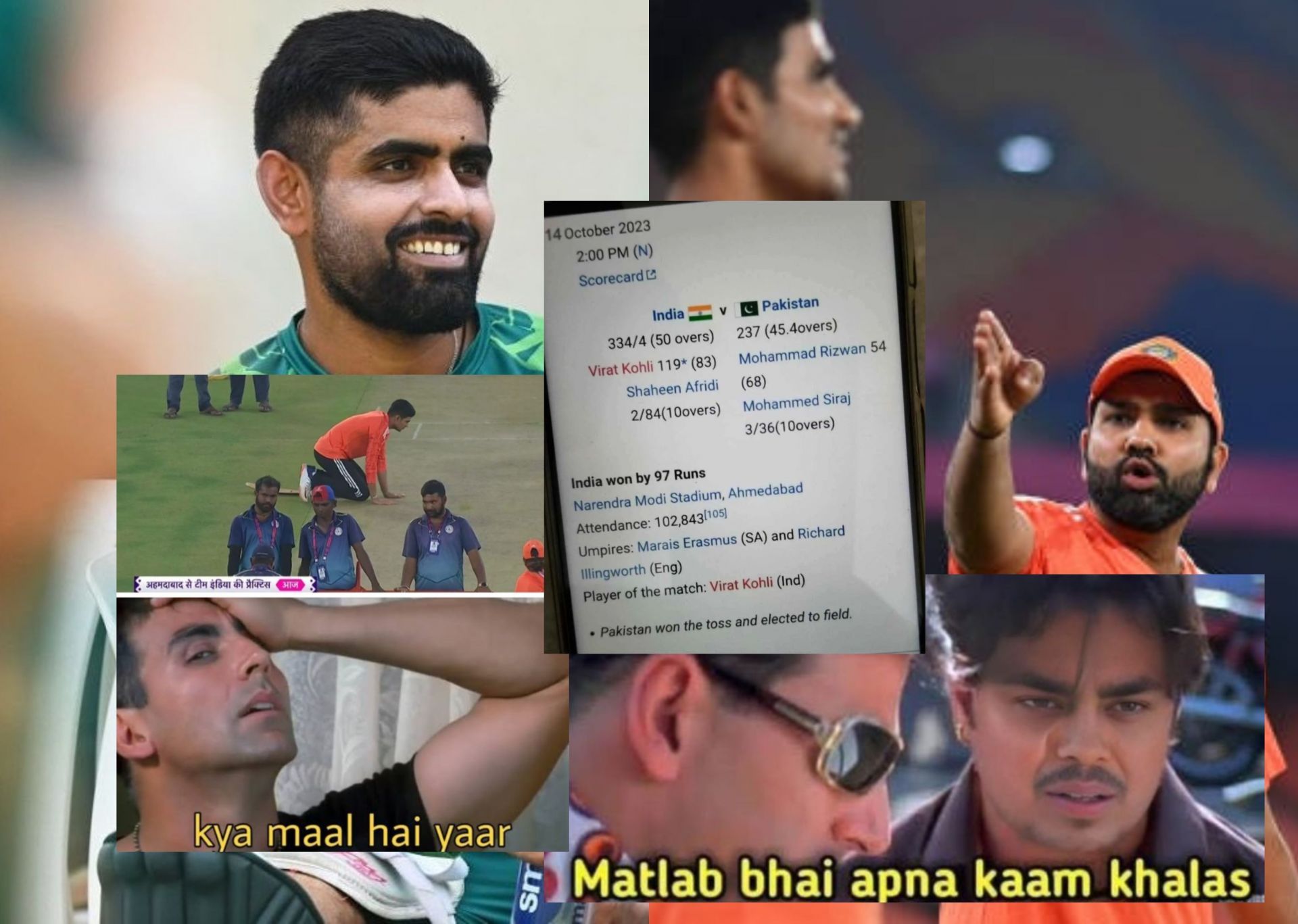 Fans react ahead of the India vs Pakistan match. 