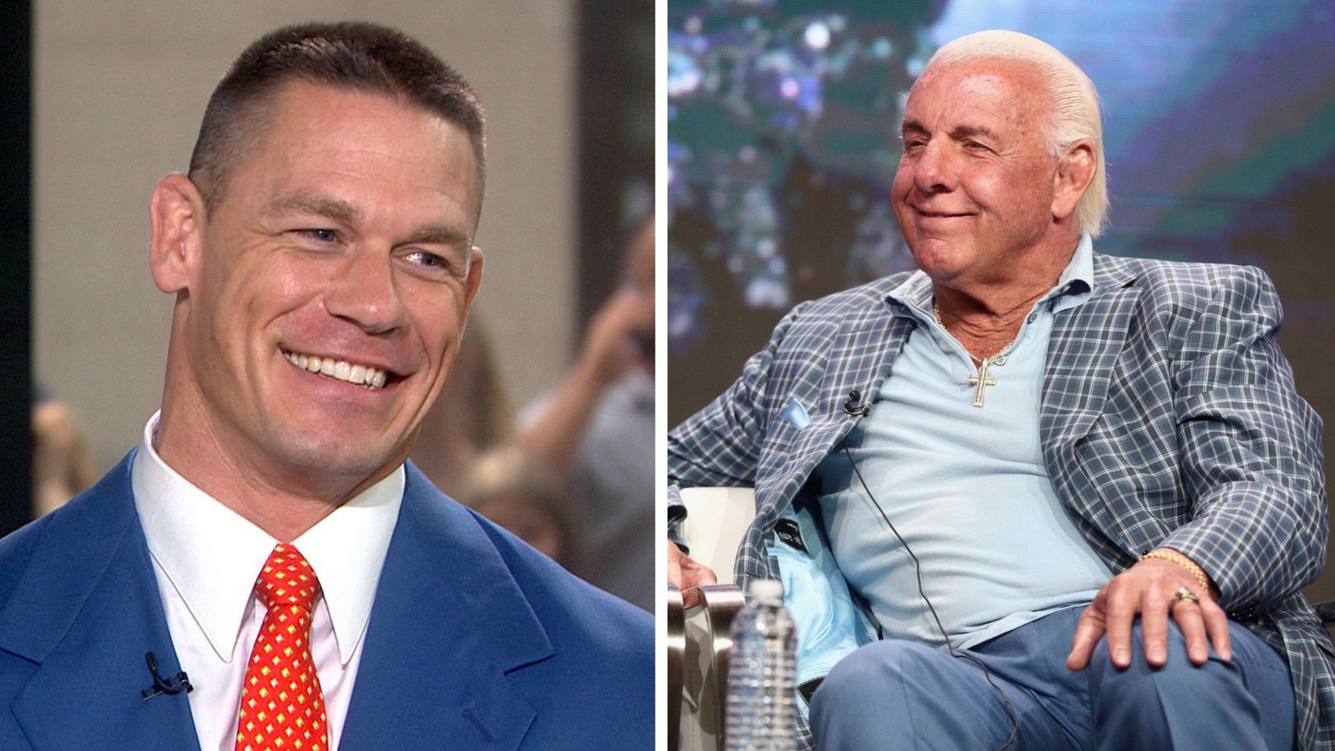 John Cena on the left, Ric Flair on the right