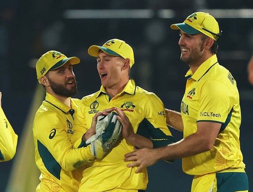 (L-R): Josh Inglis, Marnus Labuschagne, and Mitchell Marsh. (Credits: Twitter)