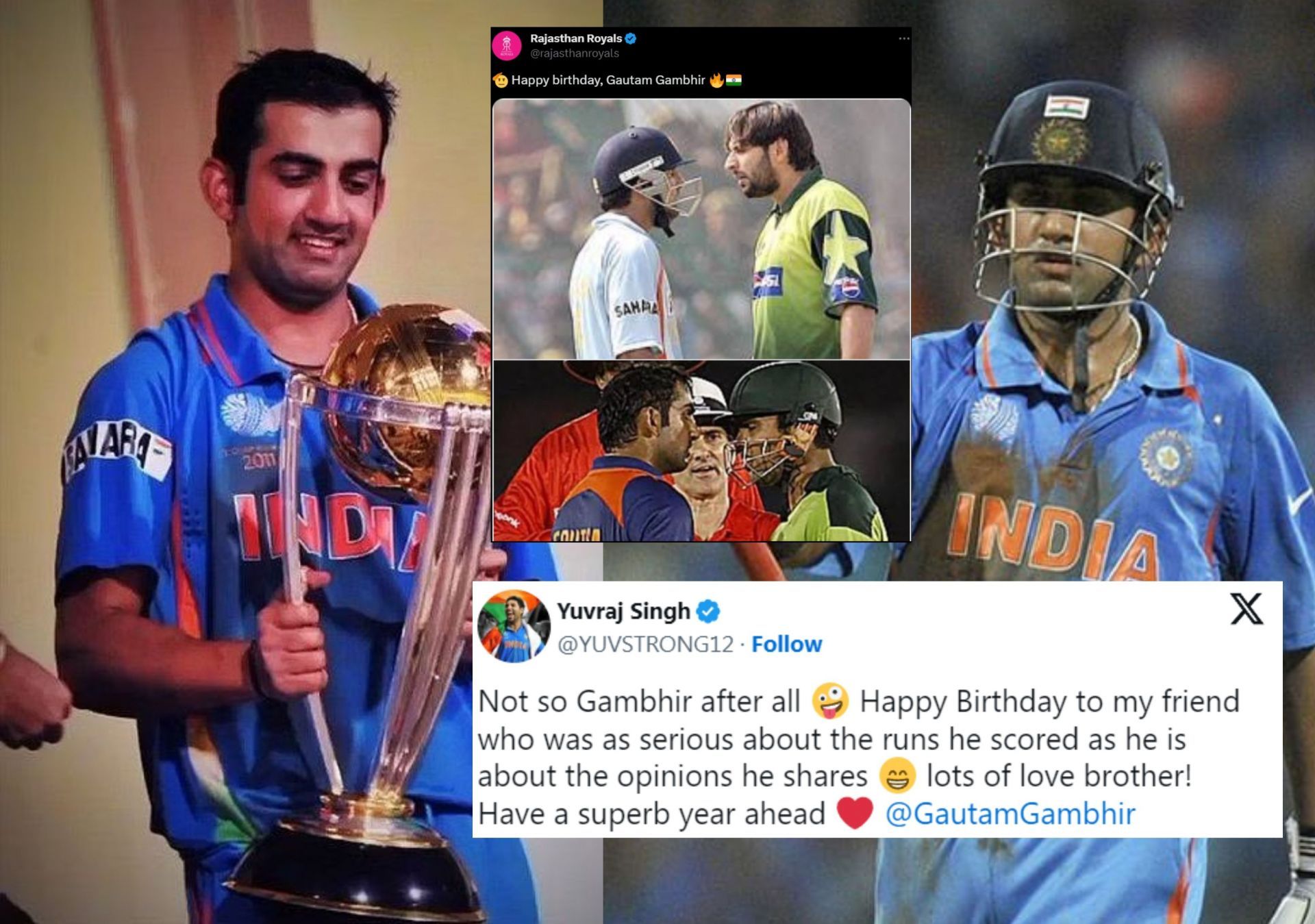 Gautam Gambhir received special wishes on Saturday as he turned 42