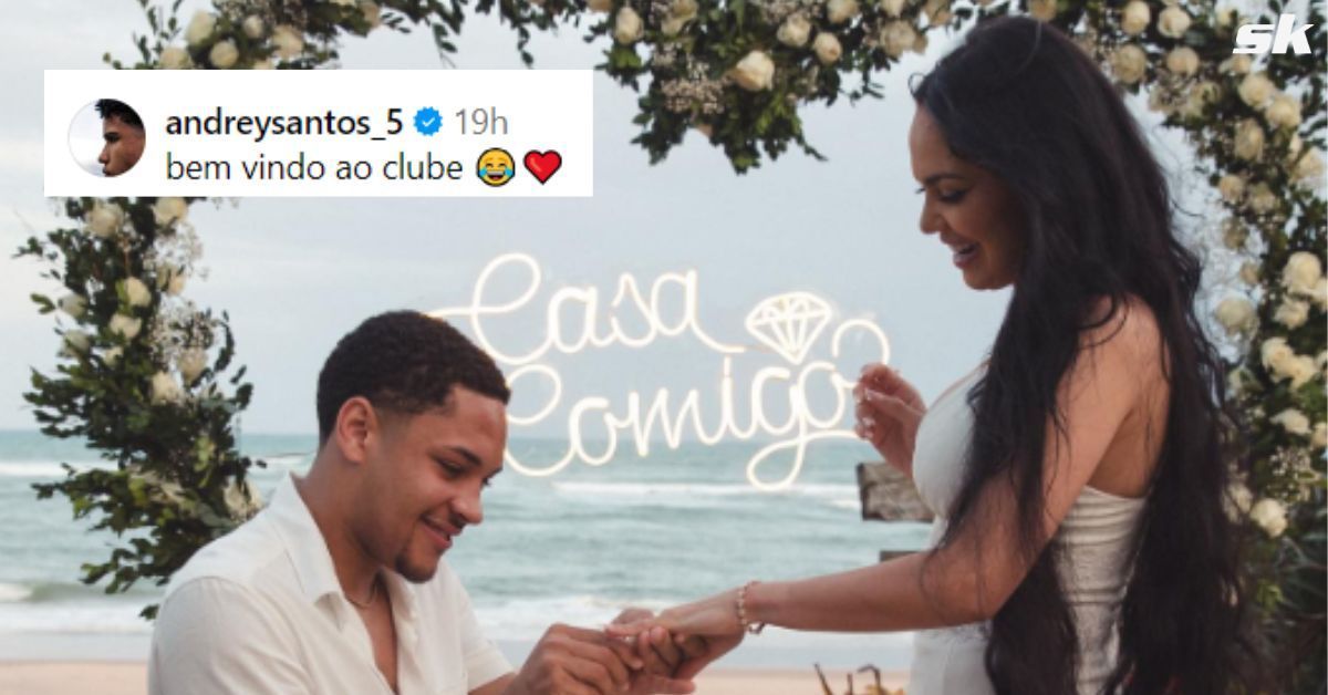 Vitor Roque tied the knot with partner Dayana Lins in Brazil