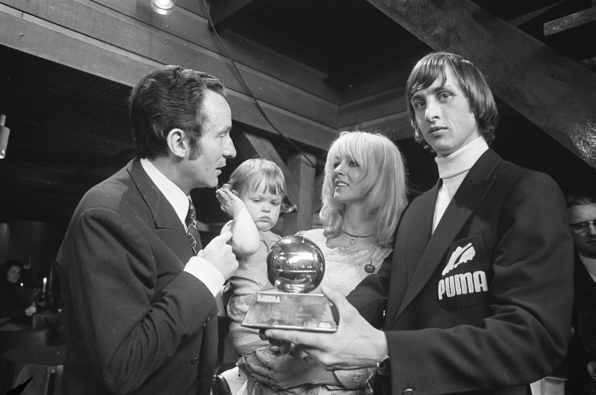 John Cruyff (far right) with the Ballon d'Or