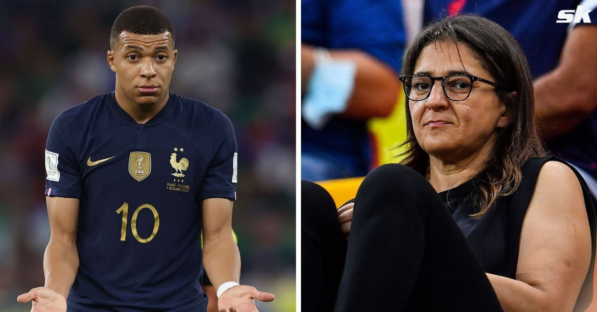 Kylian Mbappe (left) and his mom Fayza Lamari