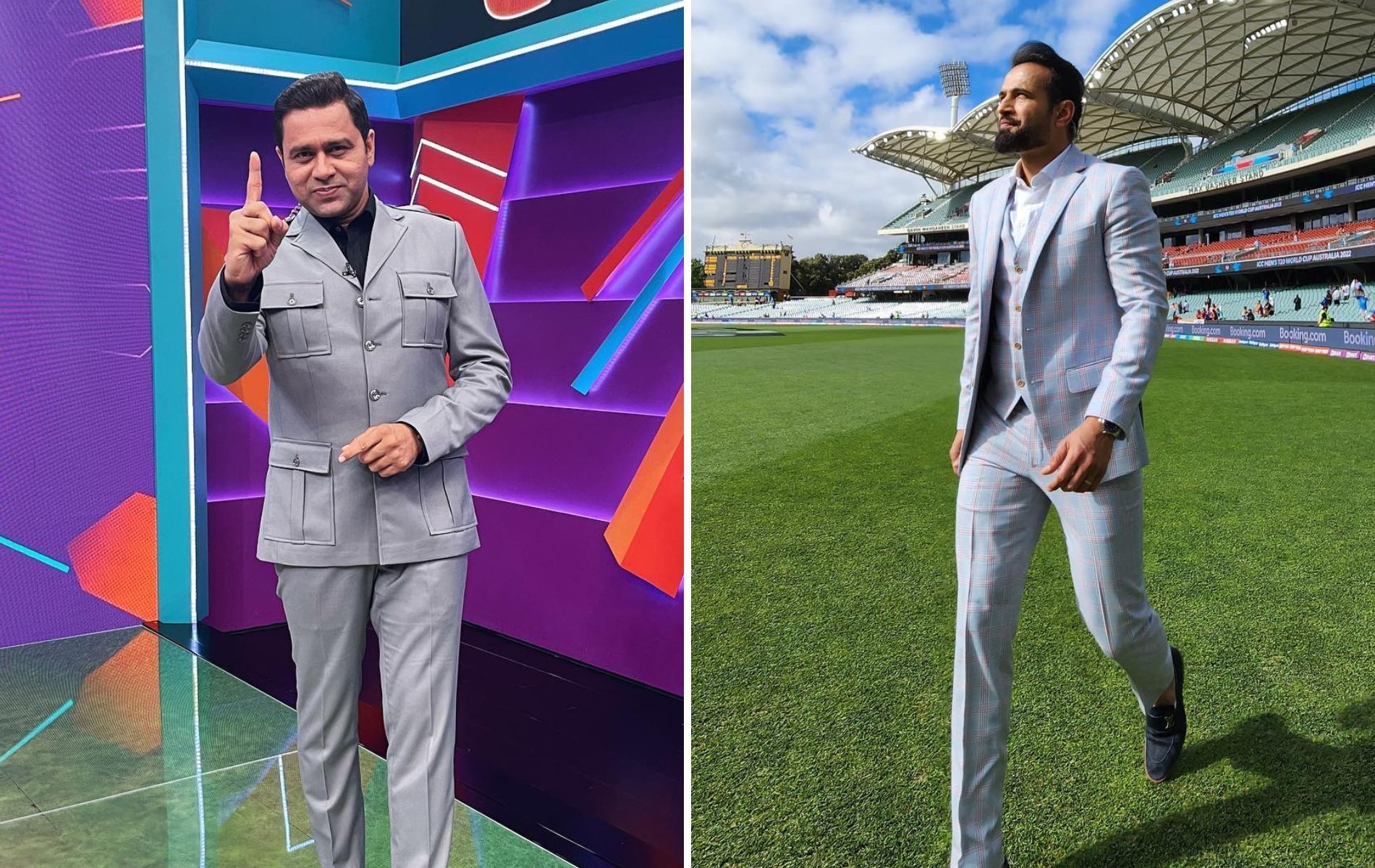 Aakash Chopra (L) and Irfan Pathan (R). (Pics: Instagram)