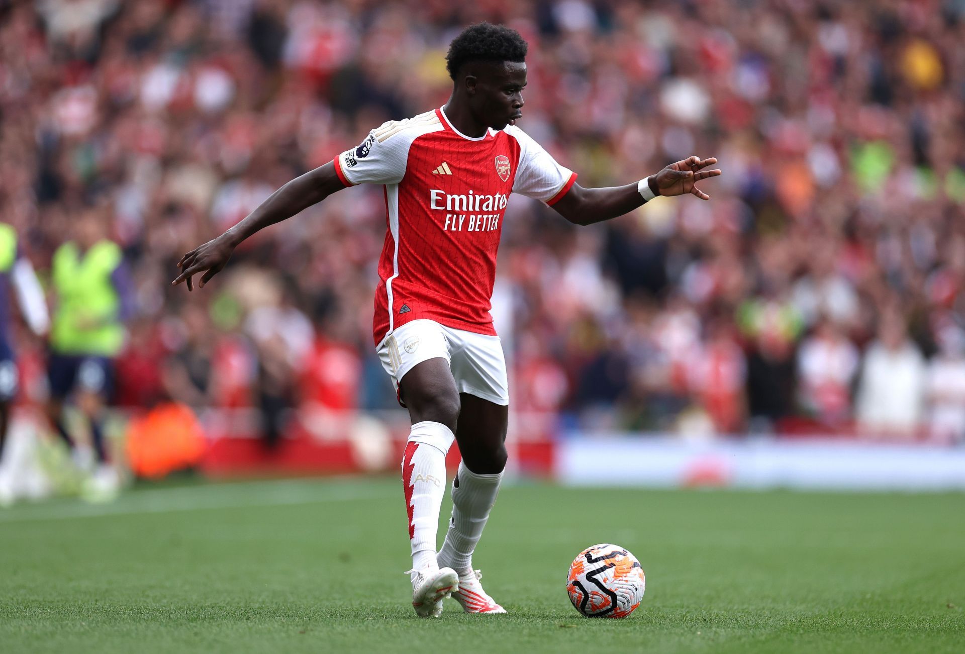 Bukayo Saka has been in red-hot form this season.