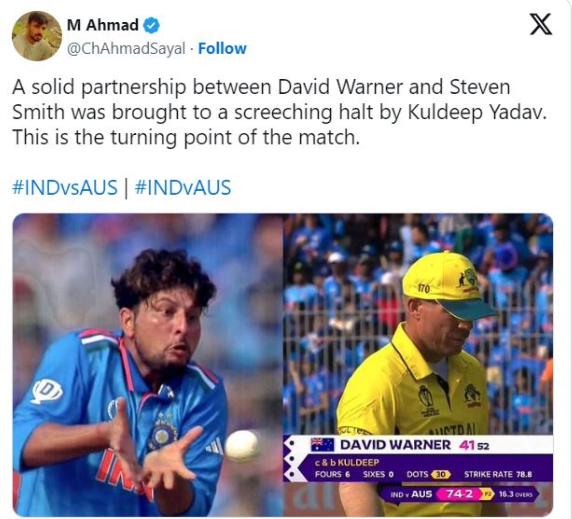 Twitter reaction on Kuldeep Yadav. (Credit: Ahmad)