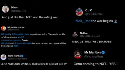 Screenshot of the fans' reactions on Twitter.