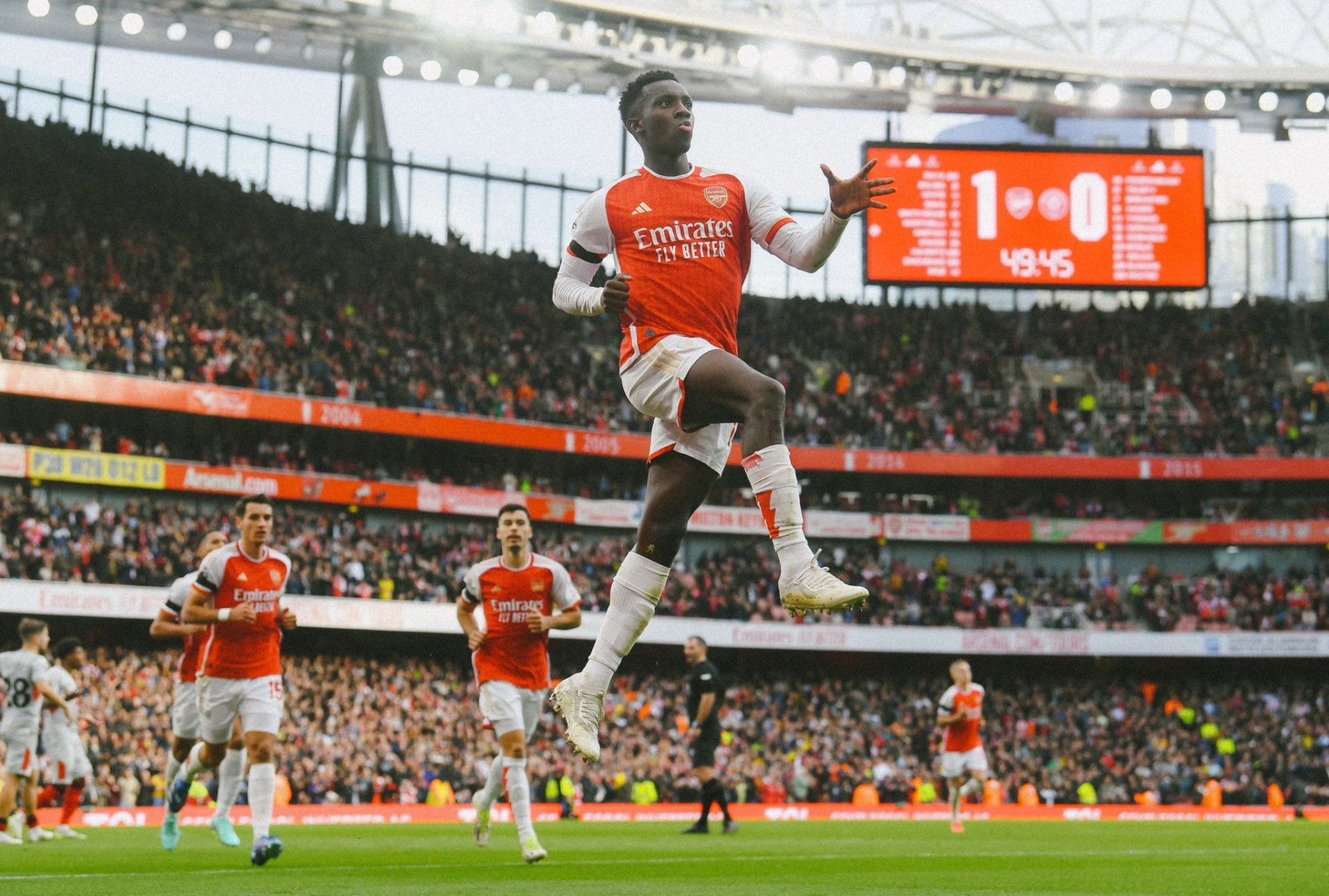 Eddie Nketiah bagged his first Premier League hat-trick against Sheffield United