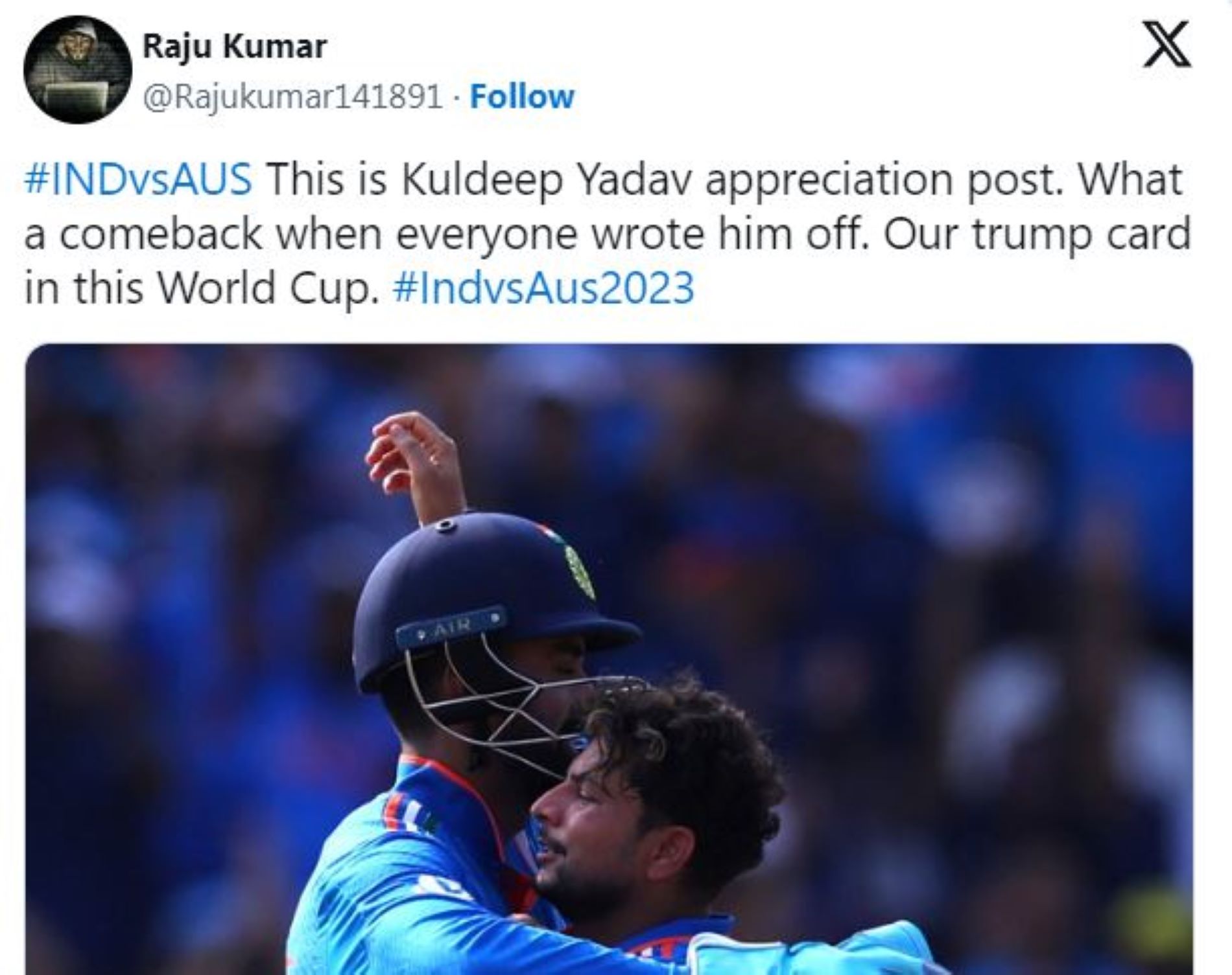 Twitter reaction on Kuldeep Yadav (Credit: Raju Kumar)