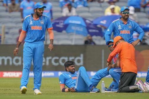 Hardik Pandya suffered an ankle injury against Bangladesh. (Pic: AP)