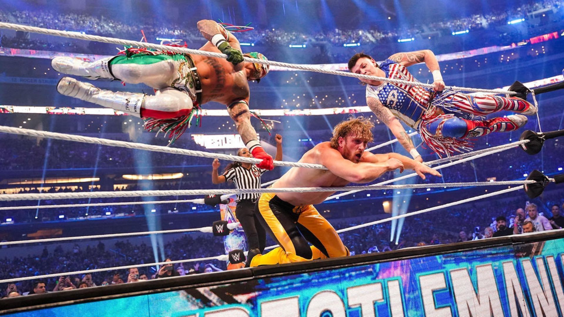 Logan faced Rey for the first time at WrestleMania 38 in a tag-team match