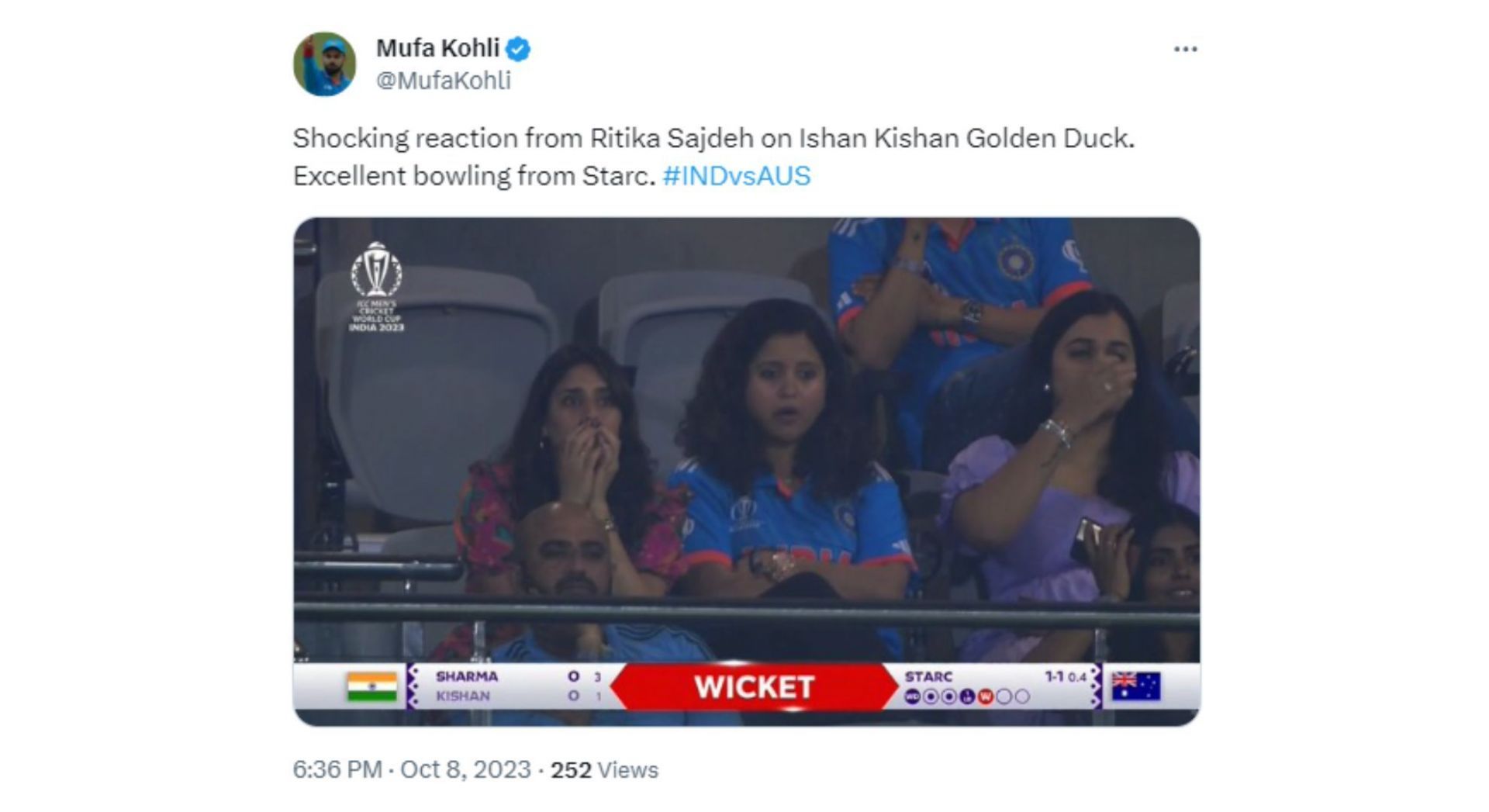 Ritika Sajdeh (left) and Prithi Narayanan (middle) after Ishan Kishan&#039;s wicket.